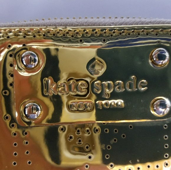 NEW KATE SPADE METRO SPADE NEDA ZIP WALLET IN GOLD - Picture 5 of 6